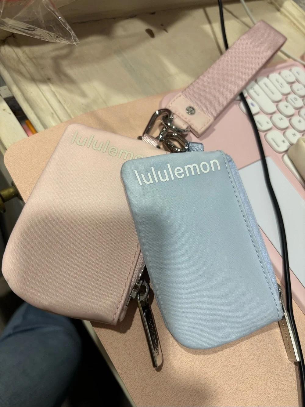 Lululemon Dual Pouch Wristlet Set – Pink & Light Blue